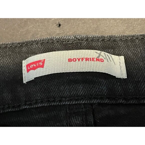 Levi's jeans girls 14 boyfriend distressed tapered youth 26 x 29 hook eye black - Picture 11 of 12